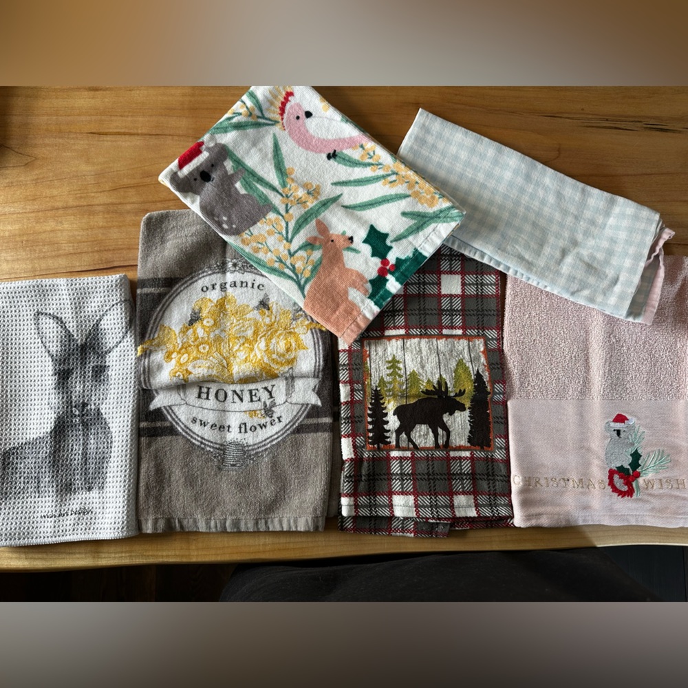 Assorted Kitchen Towels with Animal and Floral Designs